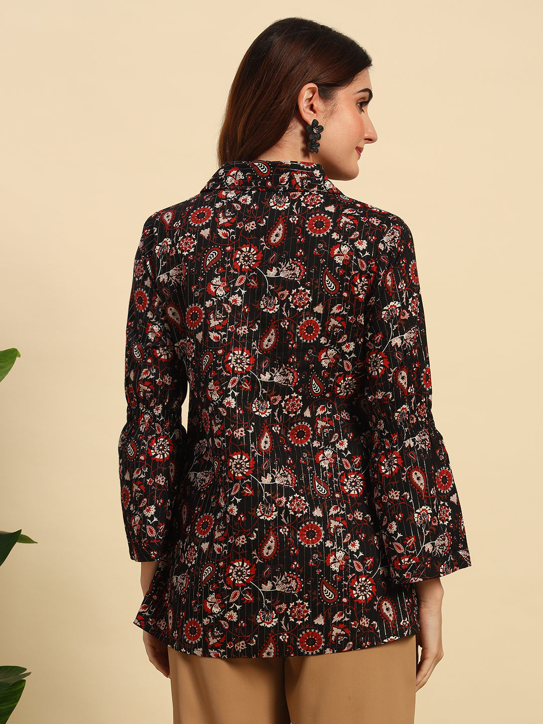 Cotton Printed Lurex Top-SK048