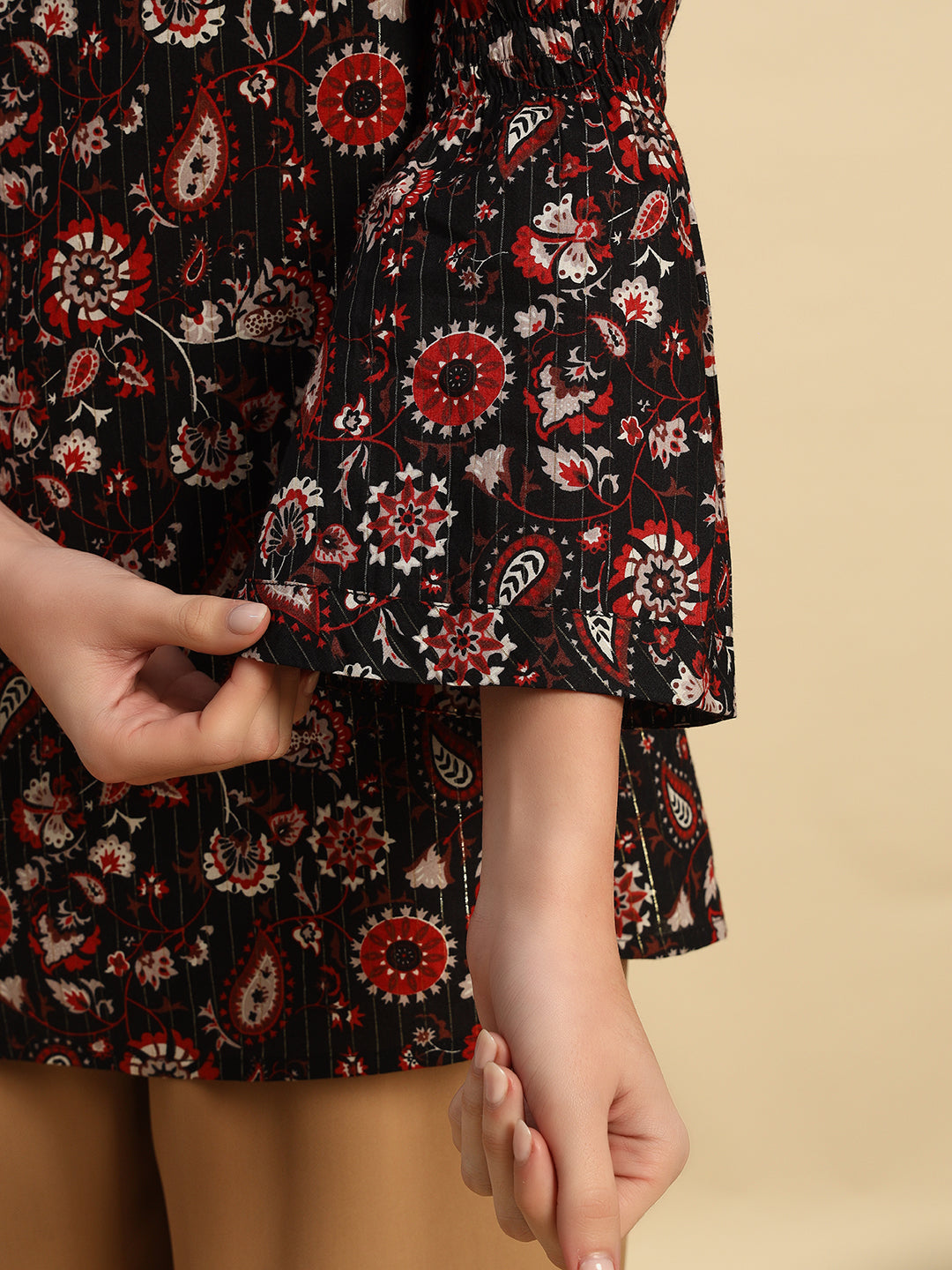 Cotton Printed Lurex Top-SK048