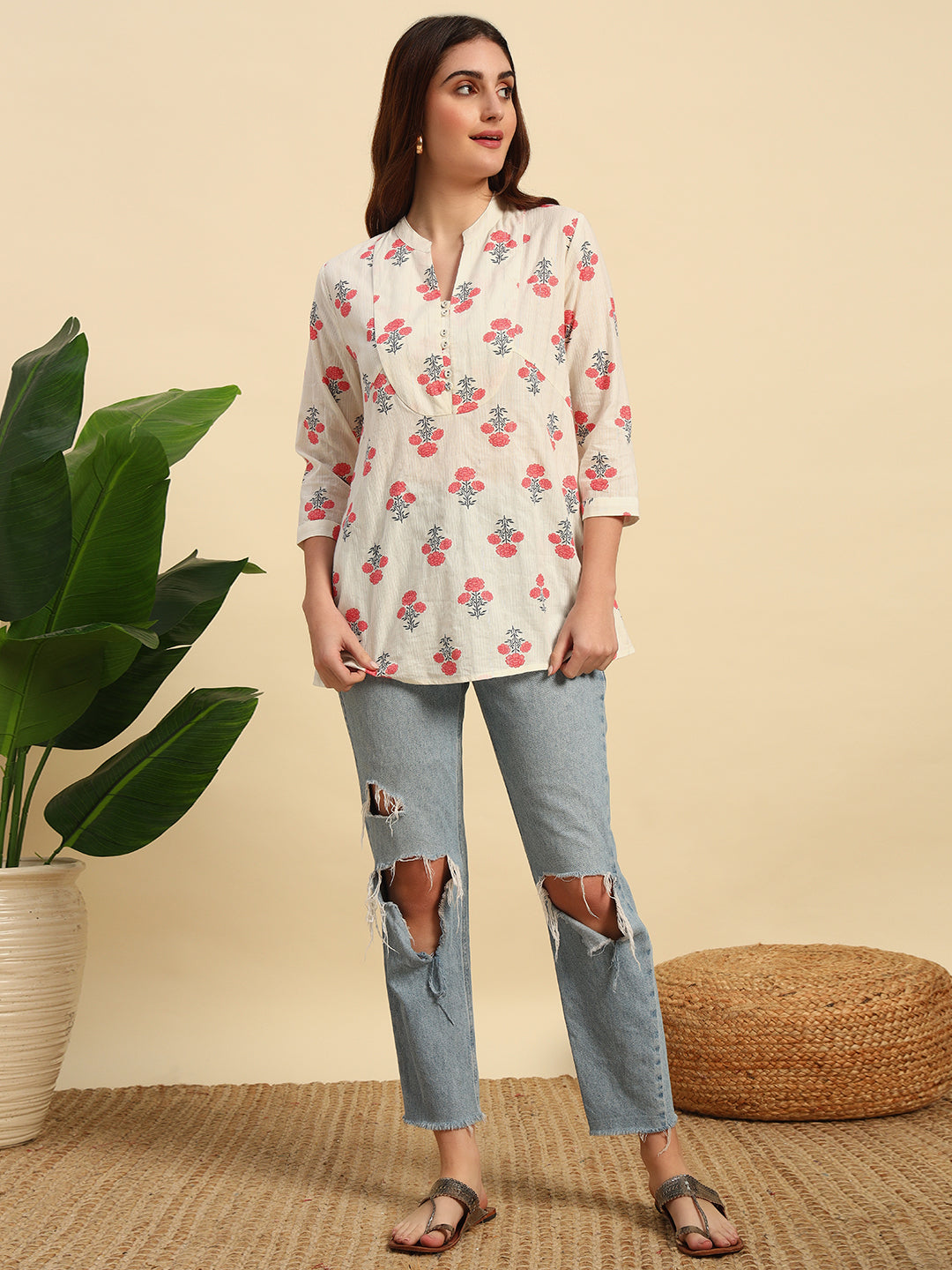 Cotton Dobby Lurex Kurta-SK047