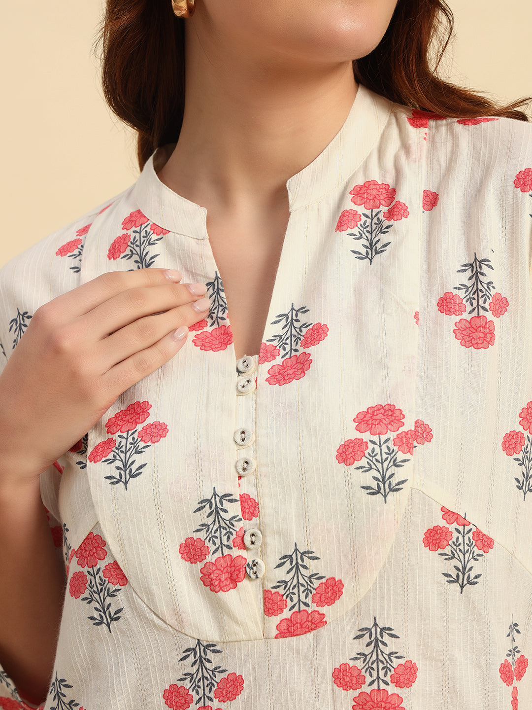 Cotton Dobby Lurex Kurta-SK047