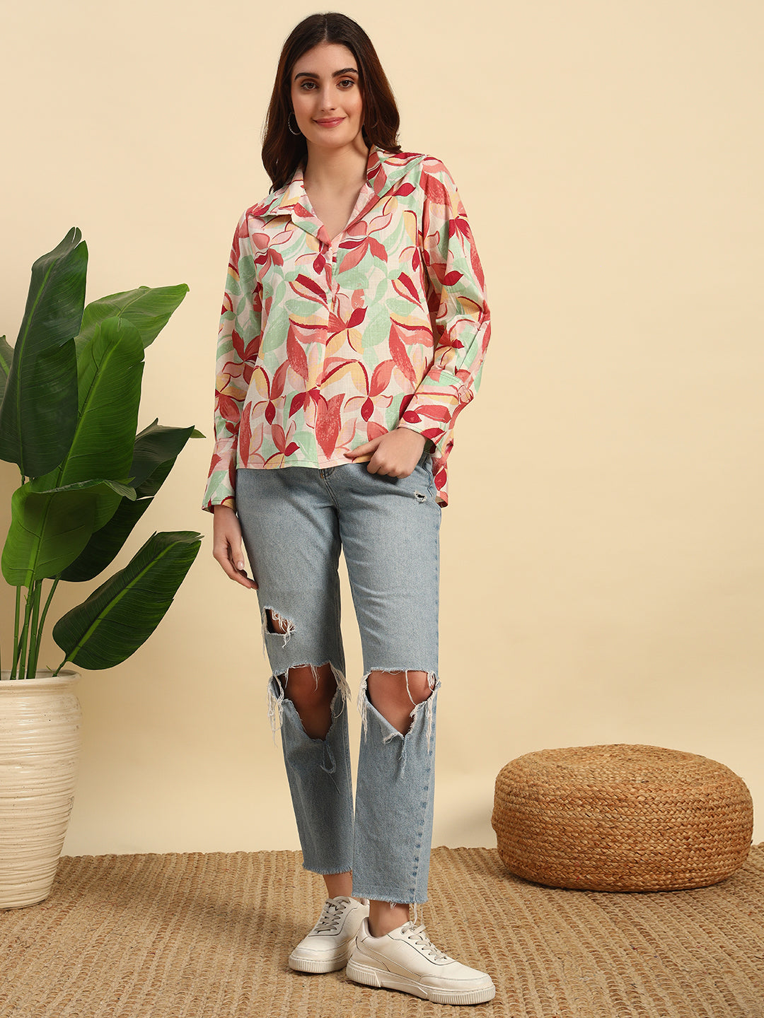 Breezy Cotton Flex Printed Shirt-SHT010-Print