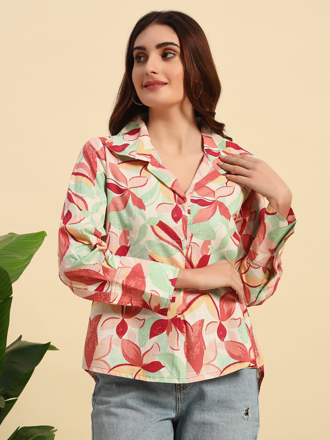 Breezy Cotton Flex Printed Shirt-SHT010-Print