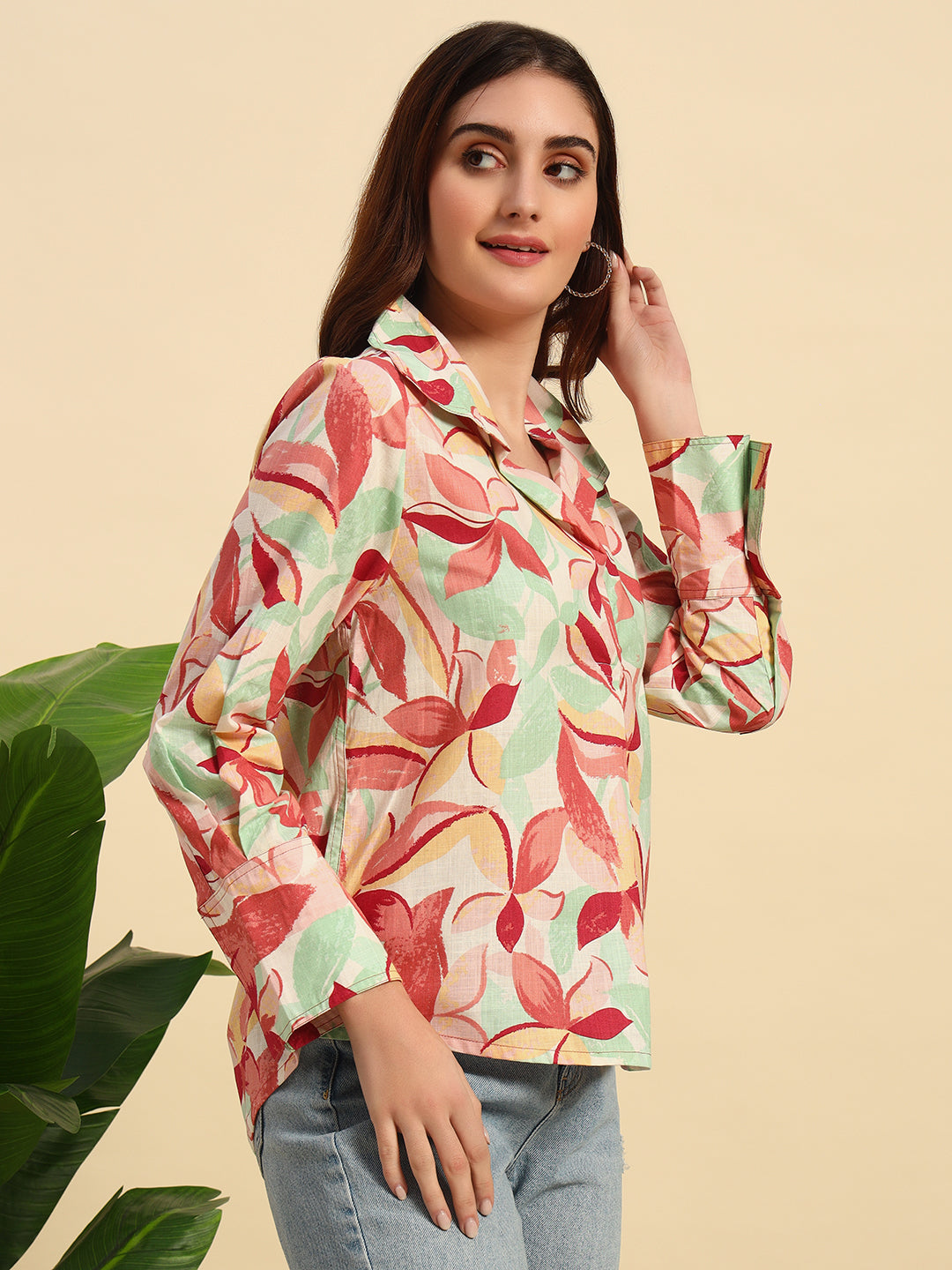 Breezy Cotton Flex Printed Shirt-SHT010-Print