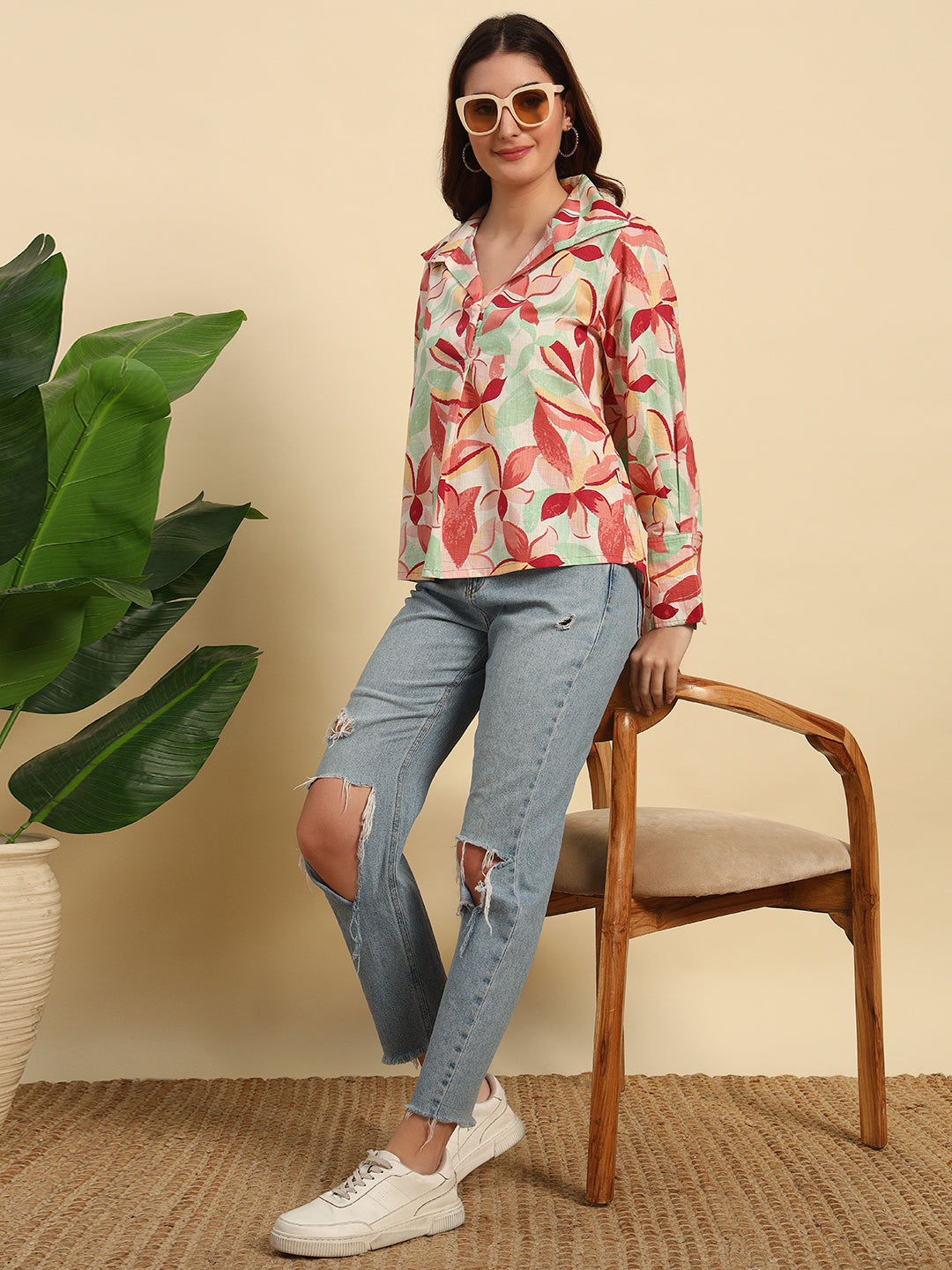Breezy Cotton Flex Printed Shirt-SHT010-Print