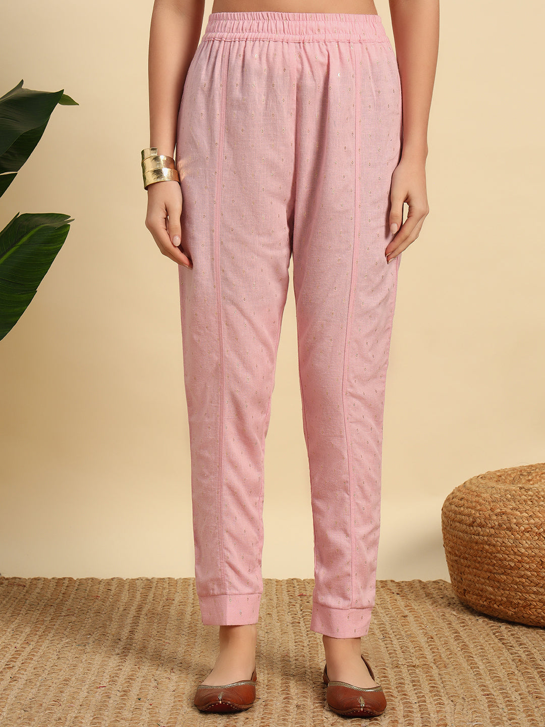 Cotton Flex Lurex Cord Set-CRD061-Pink