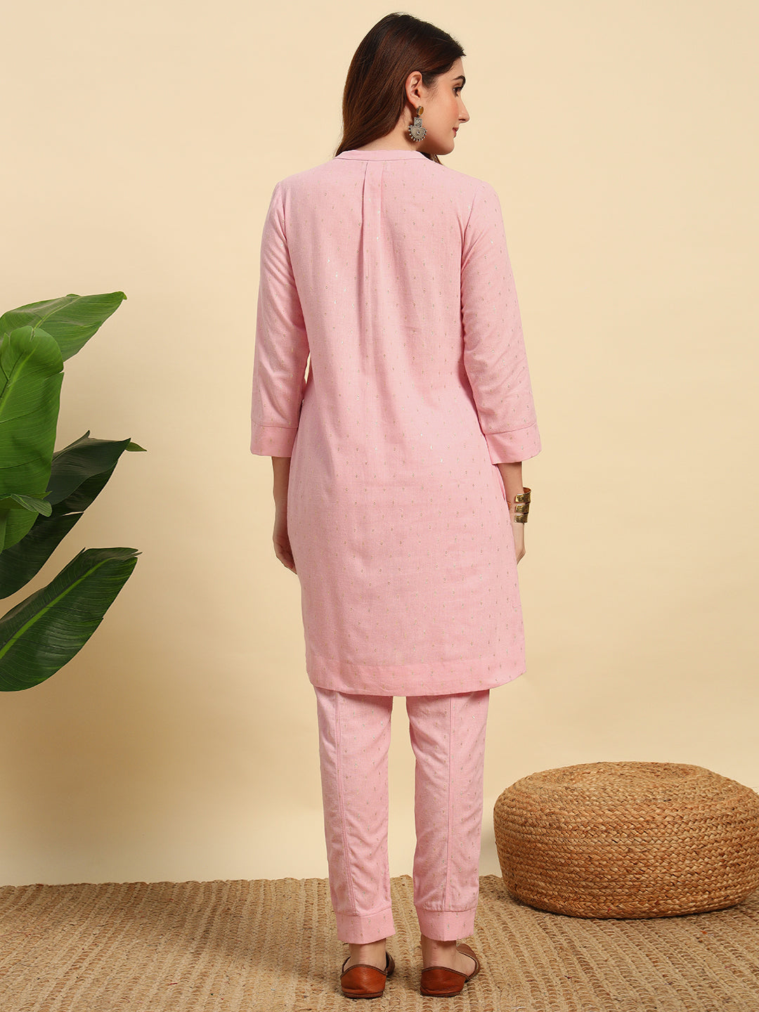 Cotton Flex Lurex Cord Set-CRD061-Pink