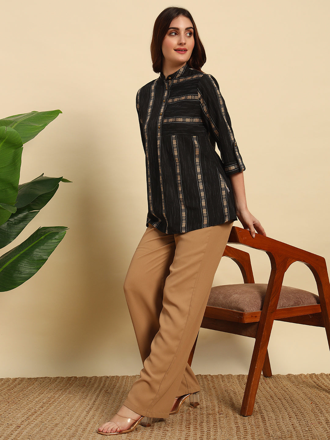 Cotton Hadnloom Stripe Kurta- SK052