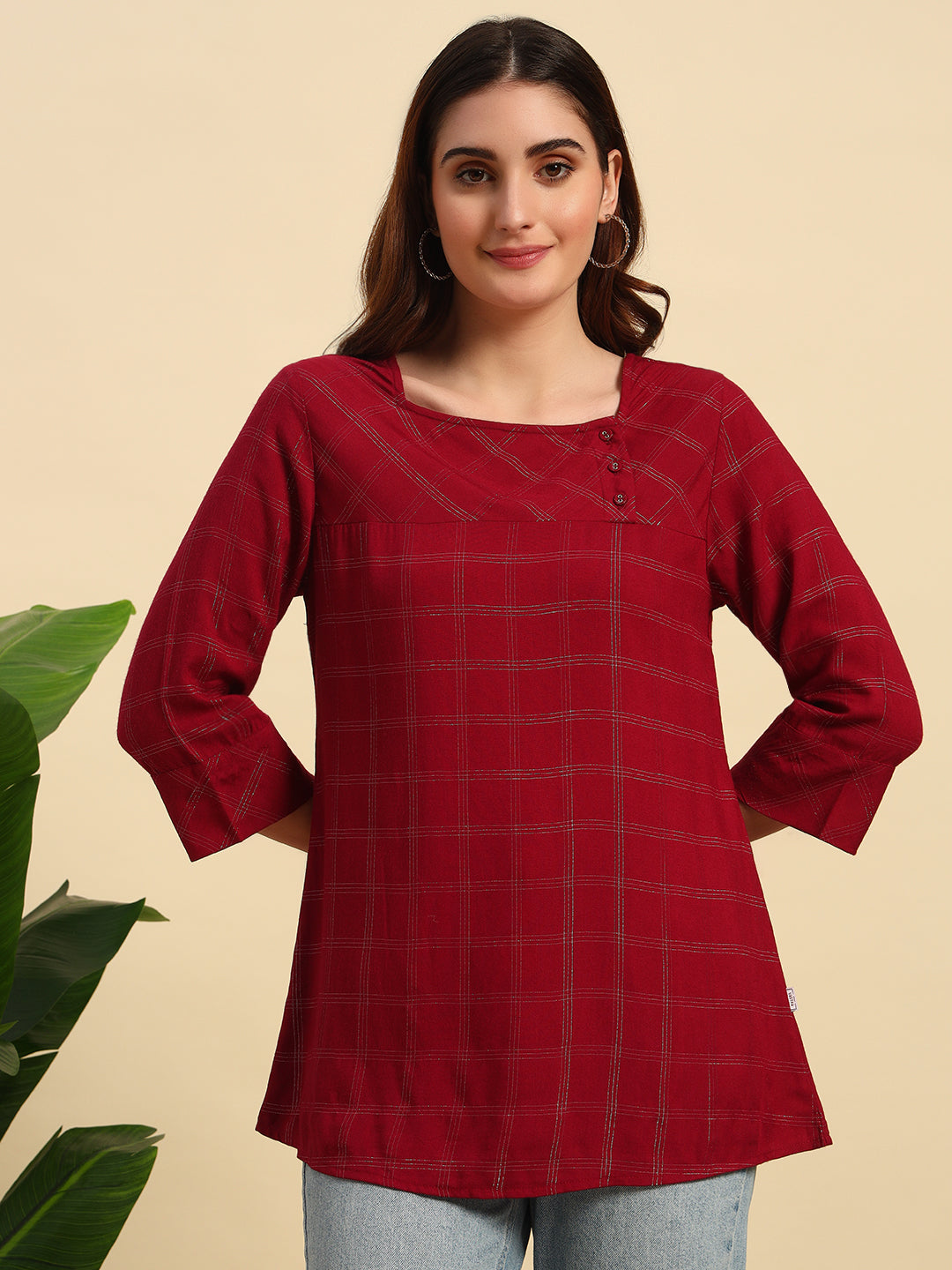 Viscose Lurex Short Kurti-SK044