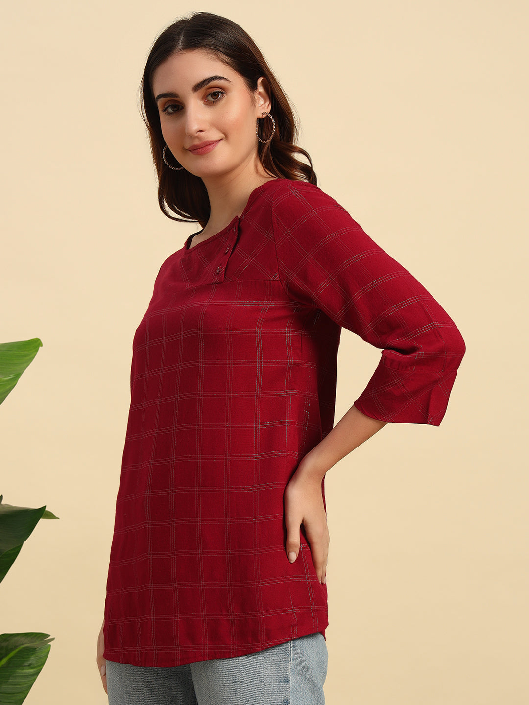 Viscose Lurex Short Kurti-SK044
