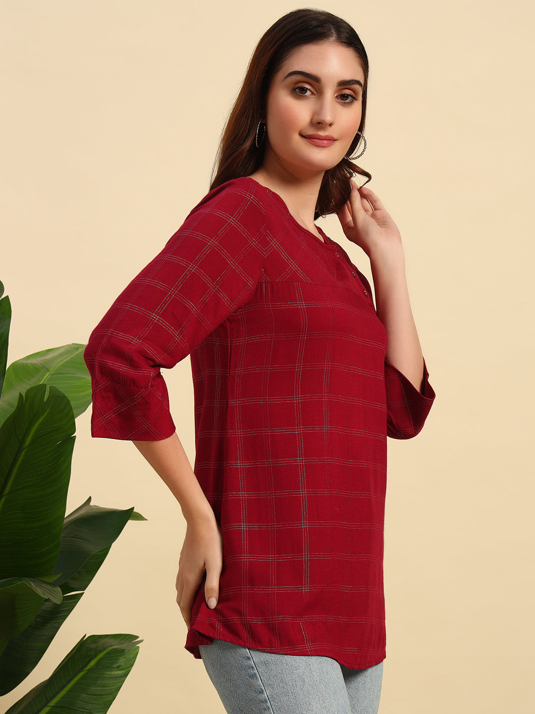 Viscose Lurex Short Kurti-SK044