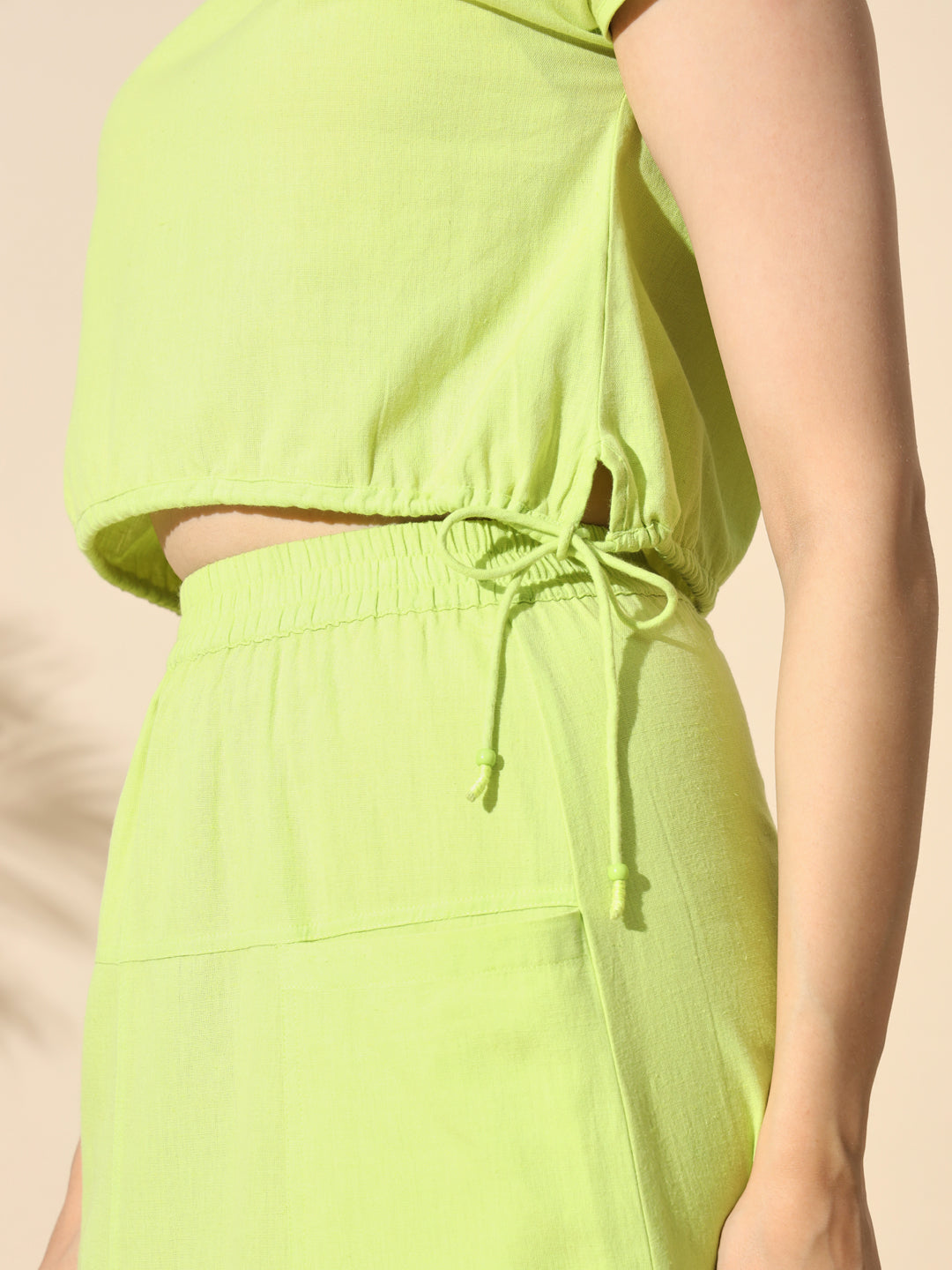 Cyber Lime Crop Top and Skirt- #CRD030